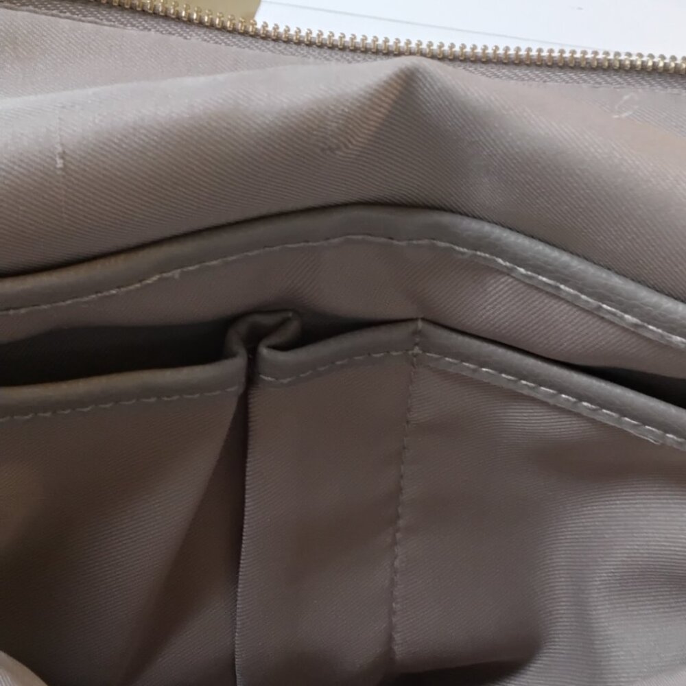 Vegan Leather/Faux Gray Pebble texture (a new day) backpack - Picture 3 of 11
